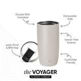 Voyager Tumbler with Clear Flip Lid & Straw B9